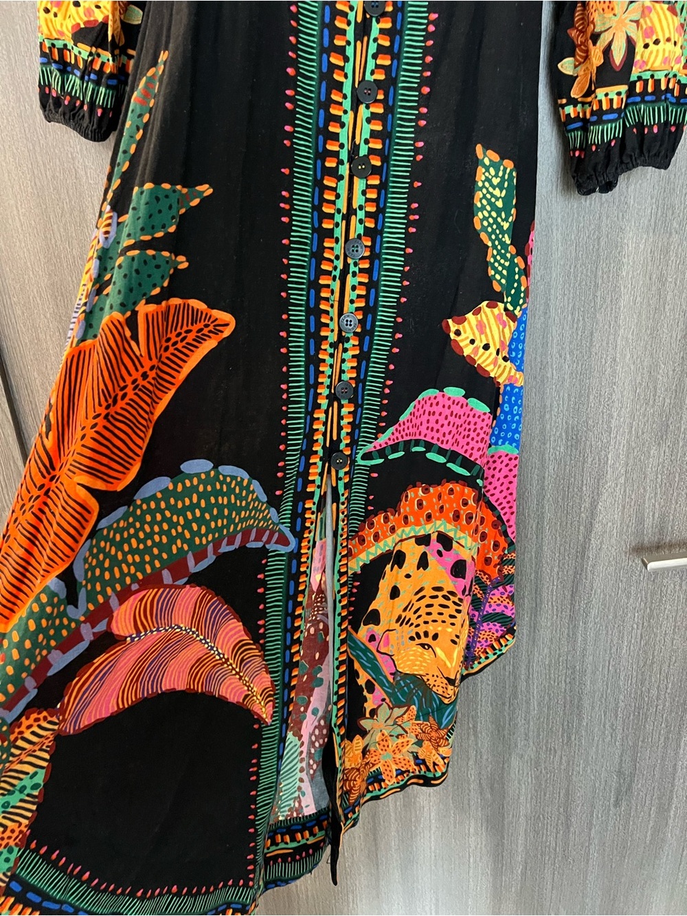 FARM Rio Black Maxi Dress with Neon Floral & Abstract Print - Picture 3 of 7